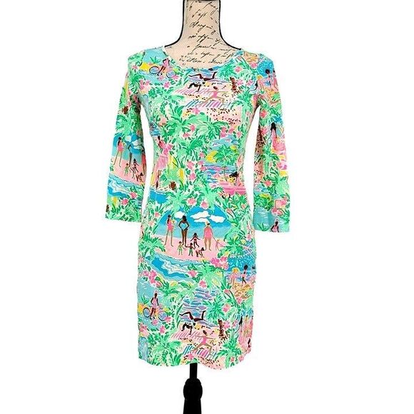 Lilly Pulitzer NWOT Marlowe Multi Let's Get Together T Shirt Dress XXS - Picture 1 of 7